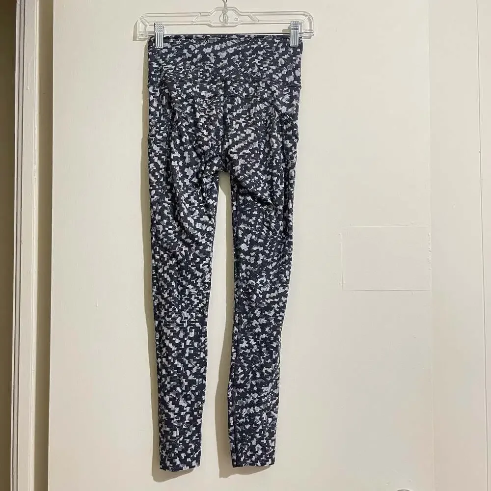 Lululemon Fast & Free 25” Leggings Size 4 Pace Lace Graphite Grey Multi